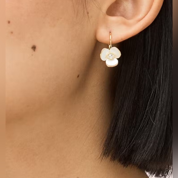 kate spade Disco Pansy Leverback Earrings🔥 NEW AND SOLD OUT ON KS WEBSITE🔥 - Picture 2 of 7